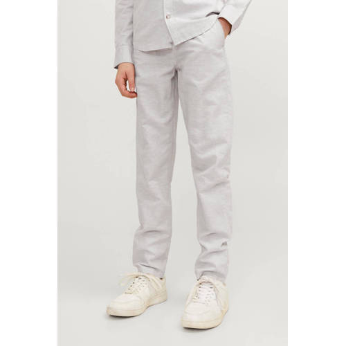 jack & jones JUNIOR broek JPSTKANE JJSUMMER lichtgrijs Jongens Stretchkatoen 128