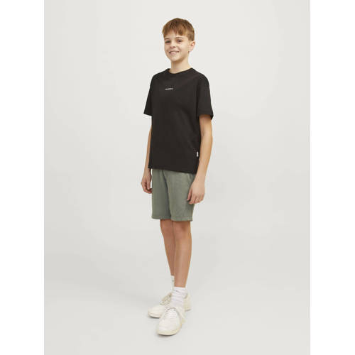 jack & jones JUNIOR sweatshort JPSTENCLOUD olijfgroen Korte broek Effen 128