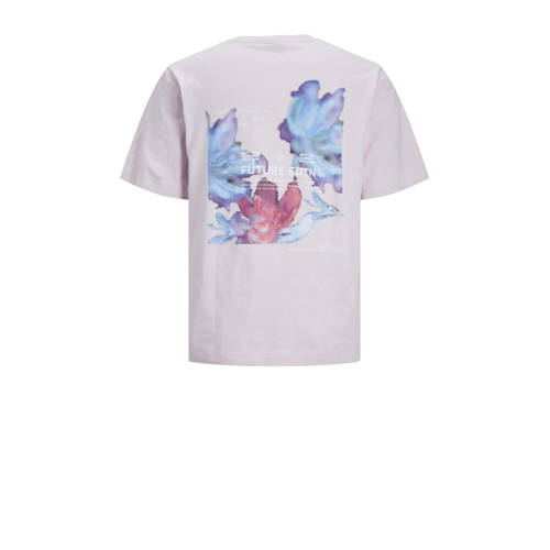 jack & jones JUNIOR T-shirt JCOSTAGGER met backprint lila Paars Jongens Katoen Ronde hals 128