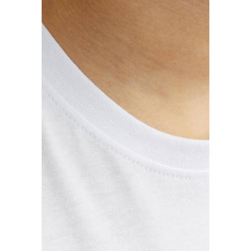 jack & jones JUNIOR T-shirt JORTAMPA met printopdruk wit Jongens Katoen Ronde hals 128