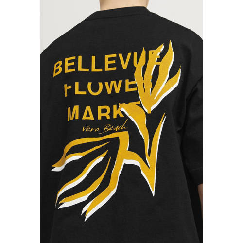 jack & jones JUNIOR T-shirt JORFARO met backprint zwart Jongens Katoen Ronde hals 140