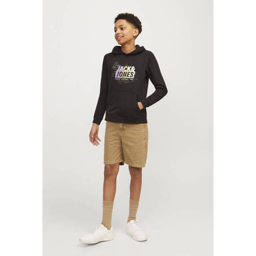 jack & jones JUNIOR regular fit casual short JJITONY lichtbruin Korte broek Jongens Katoen 128