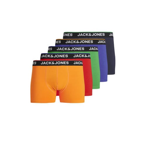 JACK & JONES JUNIOR boxershort JACTOPLINE - set van 5 multicolor Oranje Jongens Stretchkatoen