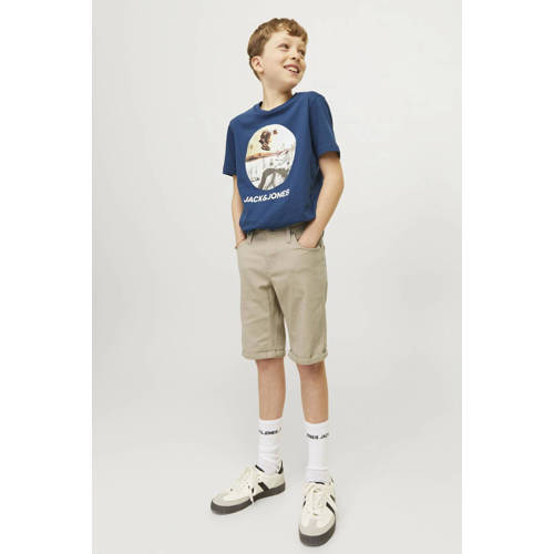 jack & jones JUNIOR bermuda JPSTRICK JJORIGINAL lichtzand Korte broek Beige Jongens Stretchkatoen 128