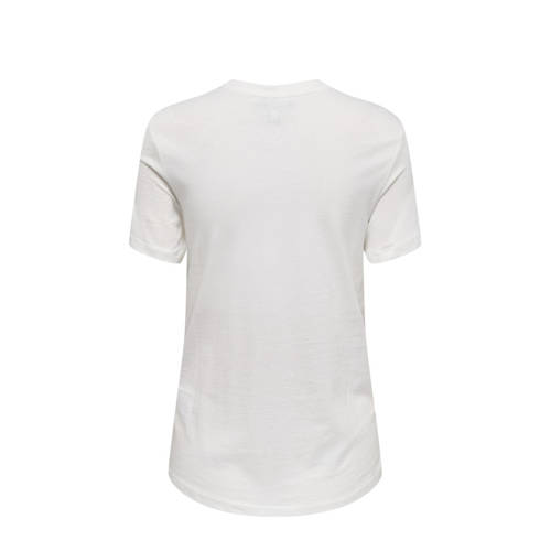 ONLY MATERNITY zwangerschapsshirt OLMGOLDIE met printopdruk wit T-shirt Dames Katoen Ronde hals S