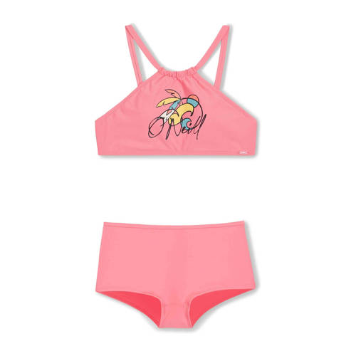 O'Neill crop bikini Cali roze Meisjes Polyester Printopdruk