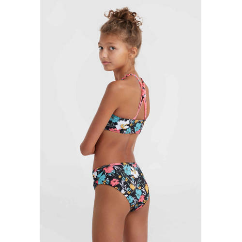 O'Neill crop bikini Tropics zwart multi Meisjes Polyester Bloemen 128