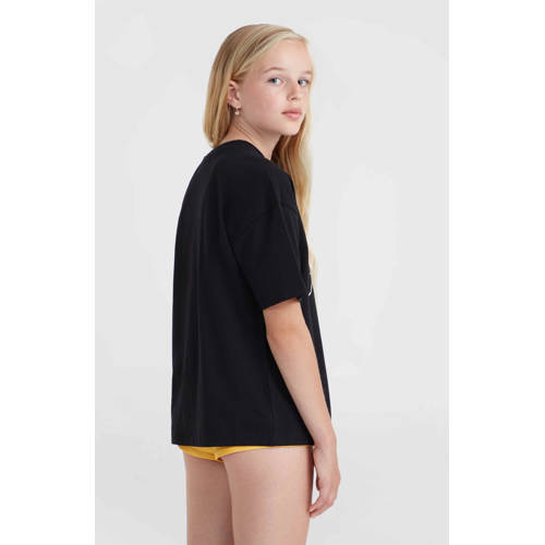 O'Neill T-shirt met printopdruk zwart Meisjes Katoen Ronde hals Printopdruk 152