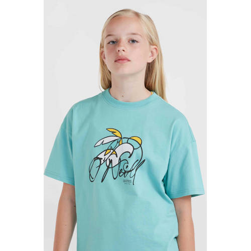 O'Neill T-shirt met printopdruk blauw Meisjes Katoen Ronde hals Printopdruk 164