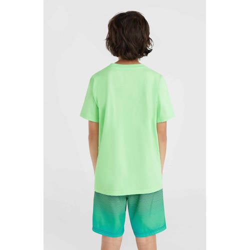 O'Neill T-shirt met printopdruk neon groen Jongens Katoen Ronde hals Printopdruk 176