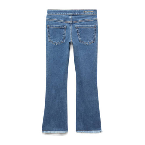 Mango Kids high waist flared jeans medium blue denim Blauw Meisjes Stretchdenim 134
