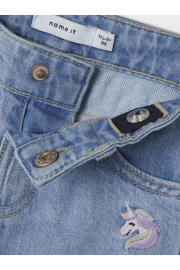 thumbnail: NAME IT MINI loose fit jeans NMFBELLA met eenhoorns light blue denim