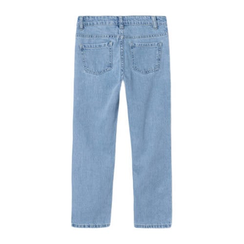 name it KIDS straight fit jeans NKFROSE met sterren light blue denim Blauw 116