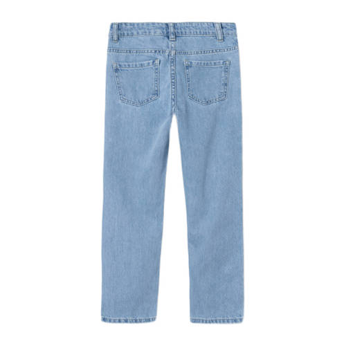 name it KIDS straight fit jeans NKFROSE met sterren light blue denim Blauw 116