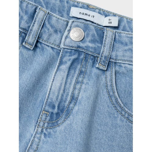 name it KIDS straight fit jeans NKFROSE met sterren light blue denim Blauw 116