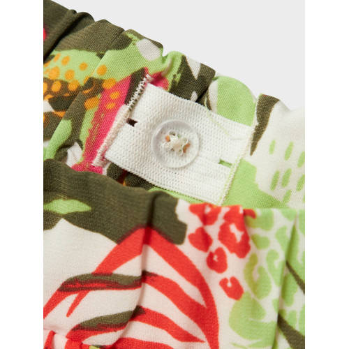 name it MINI gebloemde rok NMFVINAYA groen rood wit Meisjes Polyester Bloemen 86