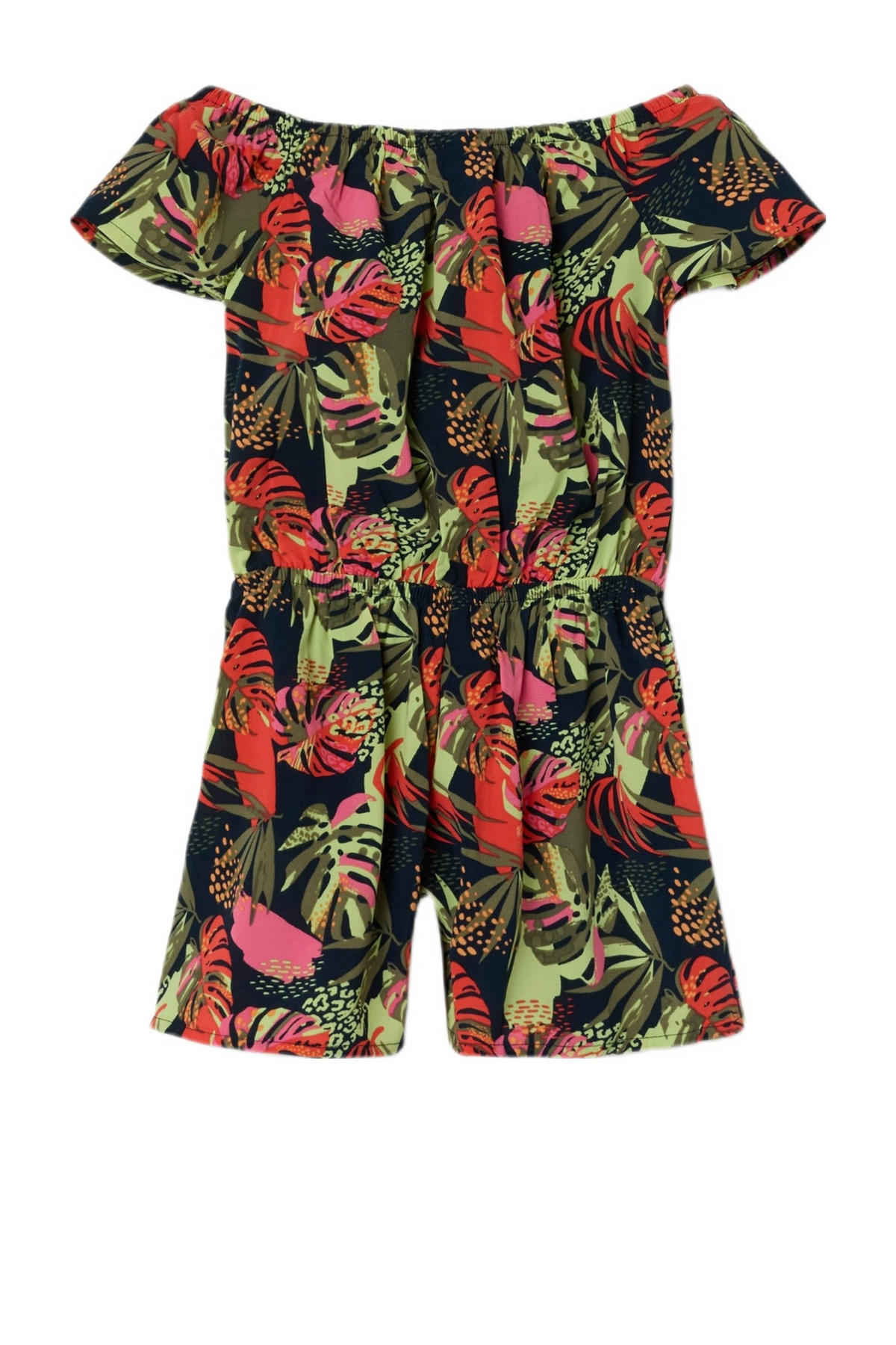 NAME IT MINI gebloemde jumpsuit NMFVINAYA groen/donkerblauw/roze