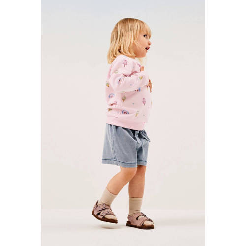 name it MINI regular fit denim short NMFBELLA light blue denim Korte broek Blauw Meisjes Lyocell 92