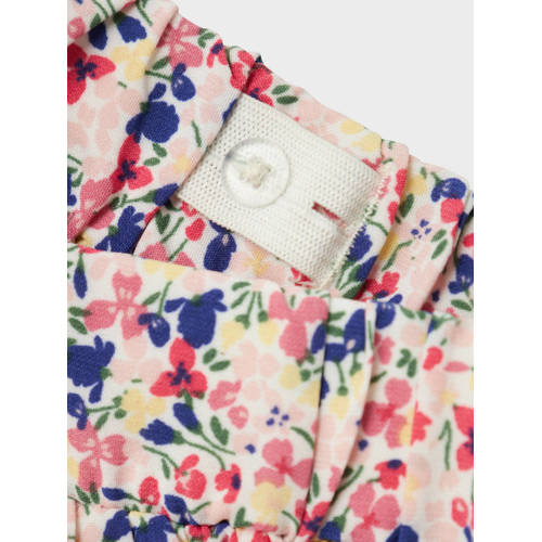 Name it MINI gebloemde rok NMFVINAYA roze wit blauw Meisjes Gerecycled polyester 110
