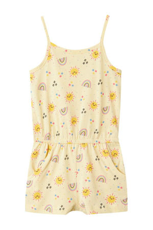 playsuit NMFVIGGA met all over print geel/ecru