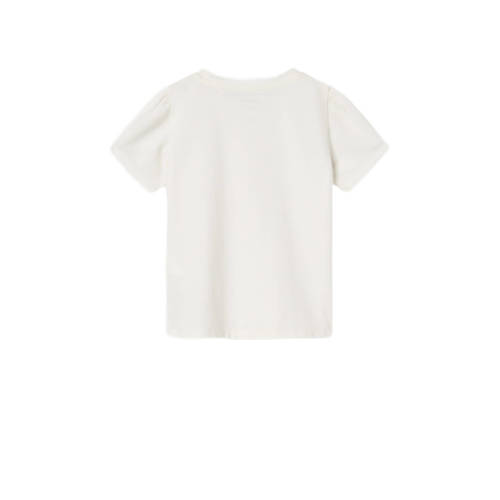 Name it MINI T-shirt NMFFAE met printopdruk wit Meisjes Stretchkatoen Ronde hals 104