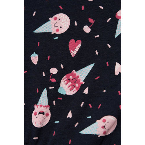 name it MINI playsuit NMFVIGGA met all over print donkerblauw roze Meisjes Katoen Ronde hals 98