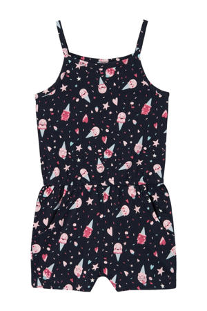 NAME IT MINI playsuit NMFVIGGA met all over print donkerblauw/roze