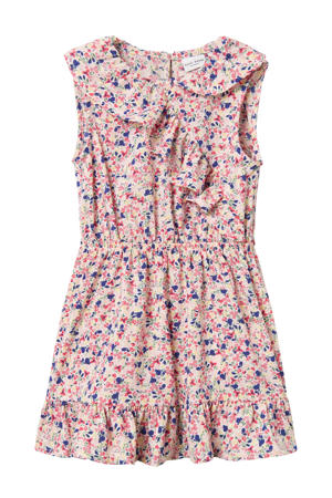 gebloemde jurk NMFVINAYA roze/blauw/geel