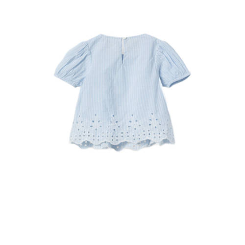 Name it MINI gestreepte top NMFFESINNE lichtblauw Blouse Meisjes Katoen Ronde hals 104