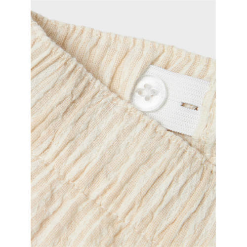 name it MINI baby gestreepte casual short NMMFEDENIS beige ecru Korte broek Jongens Stretchkatoen 86