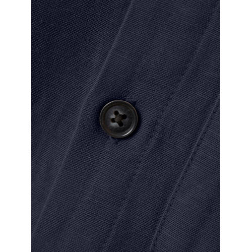 Name it MINI overhemd NMMFAHER donkerblauw Jongens Viscose Mao kraag Effen 104