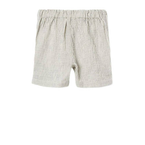 name it MINI baby gestreepte casual short NMMFEDENIS donkerblauw beige Korte broek Jongens Stretchkatoen 92