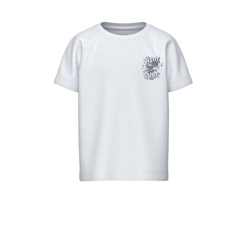 NAME IT MINI baby T-shirt NMMVELIX met backprint wit Jongens Katoen Ronde hals