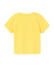 thumbnail: Gele jongens NAME IT MINI T-shirt van katoen met printopdruk, korte mouwen en ronde hals