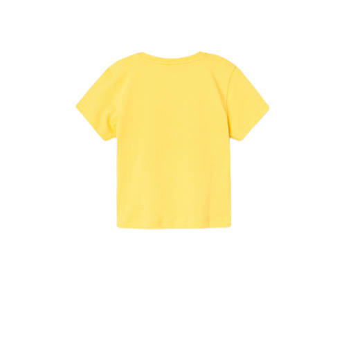 Name it MINI T-shirt NMMVAGNO met printopdruk geel Jongens Katoen Ronde hals 122 128