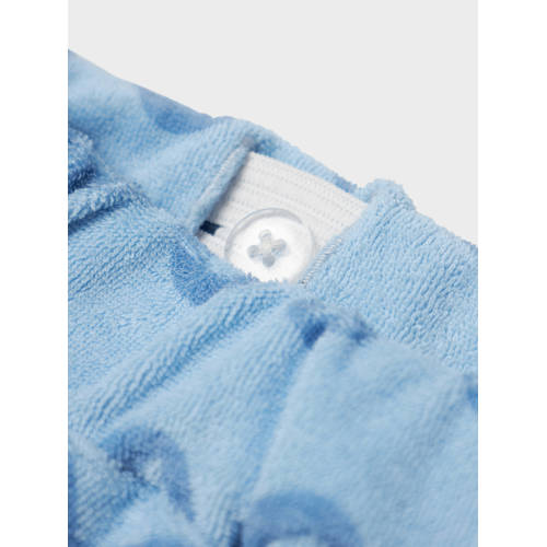 name it MINI badstof casual short NMMFELO met all over print lichtblauw blauw Korte broek 80
