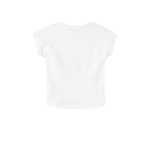 Name it KIDS T-shirt NKFVARNA met printopdruk wit roze Meisjes Katoen Ronde hals 158 164