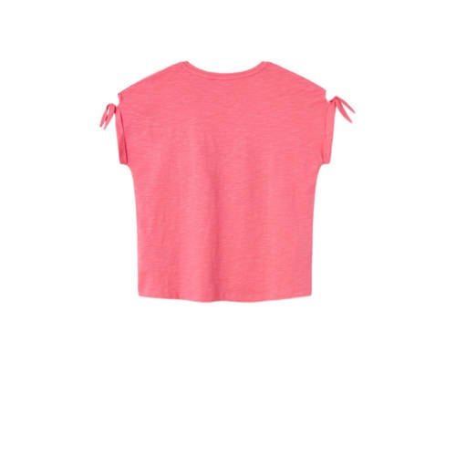 Name it KIDS T-shirt NKFVEET met printopdruk zoetroze Meisjes Katoen Ronde hals 122 128