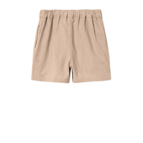 name it KIDS casual short NKFFALINNEN zand Korte broek Beige Meisjes Katoen 116