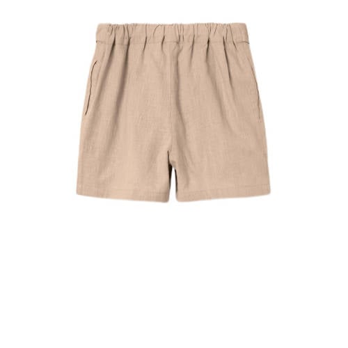 Name it KIDS casual short NKFFALINNEN zand Korte broek Beige Meisjes Katoen 116