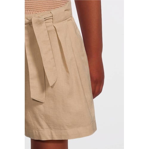 name it KIDS casual short NKFFALINNEN zand Korte broek Beige Meisjes Katoen 116