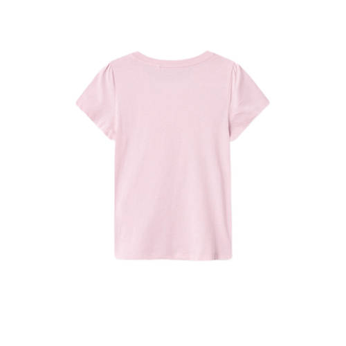 name it KIDS T-shirt NKFVIBEKE met printopdruk lichtroze Meisjes Katoen Ronde hals 116