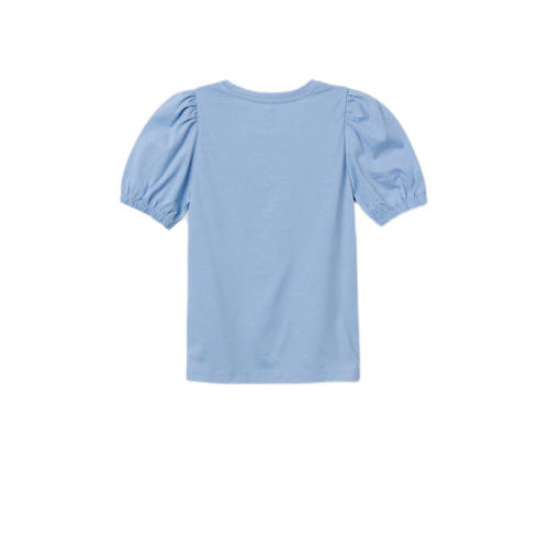 name it KIDS T-shirt NKFFORRET lichtblauw Meisjes Katoen Ronde hals Effen 116