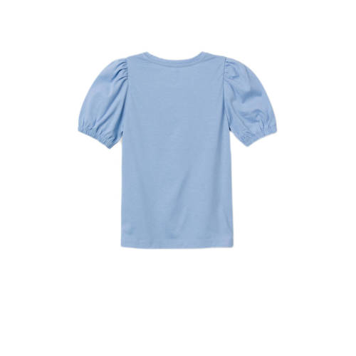name it KIDS T-shirt NKFFORRET lichtblauw Meisjes Biologisch katoen Ronde hals 116