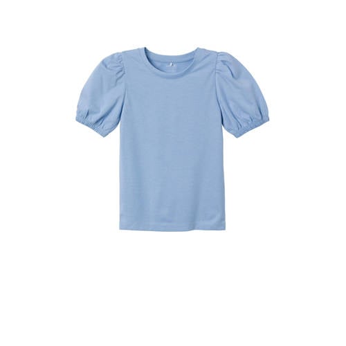 NAME IT KIDS T-shirt NKFFORRET lichtblauw Meisjes Biologisch katoen Ronde hals