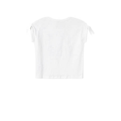 Name it KIDS T-shirt NKFVEET met printopdruk wit Meisjes Katoen Ronde hals 122 128