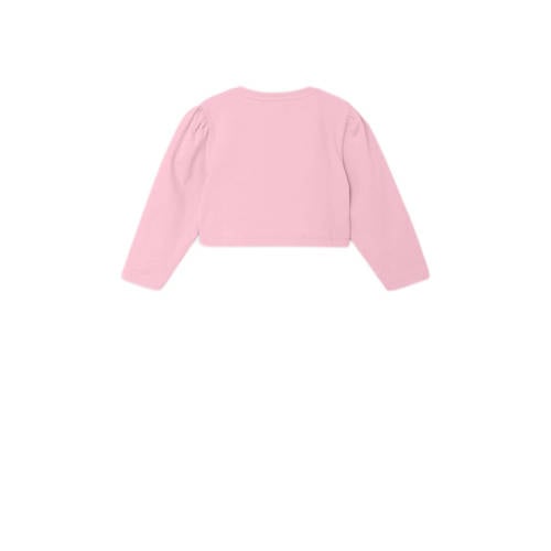 name it KIDS bolero NKFVALERIE zoetroze Vest Meisjes Stretchkatoen Ronde hals 116