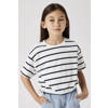 NAME IT KIDS gestreept T-shirt NKFFUNION ecru/zwart