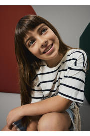 thumbnail: NAME IT KIDS gestreept T-shirt NKFFUNION ecru/zwart