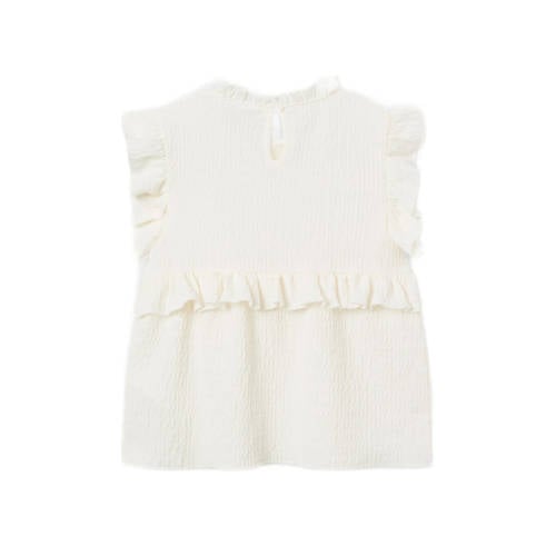 name it KIDS top NKFFLOKKA ecru Blouse Meisjes Polyester Opstaande kraag 116